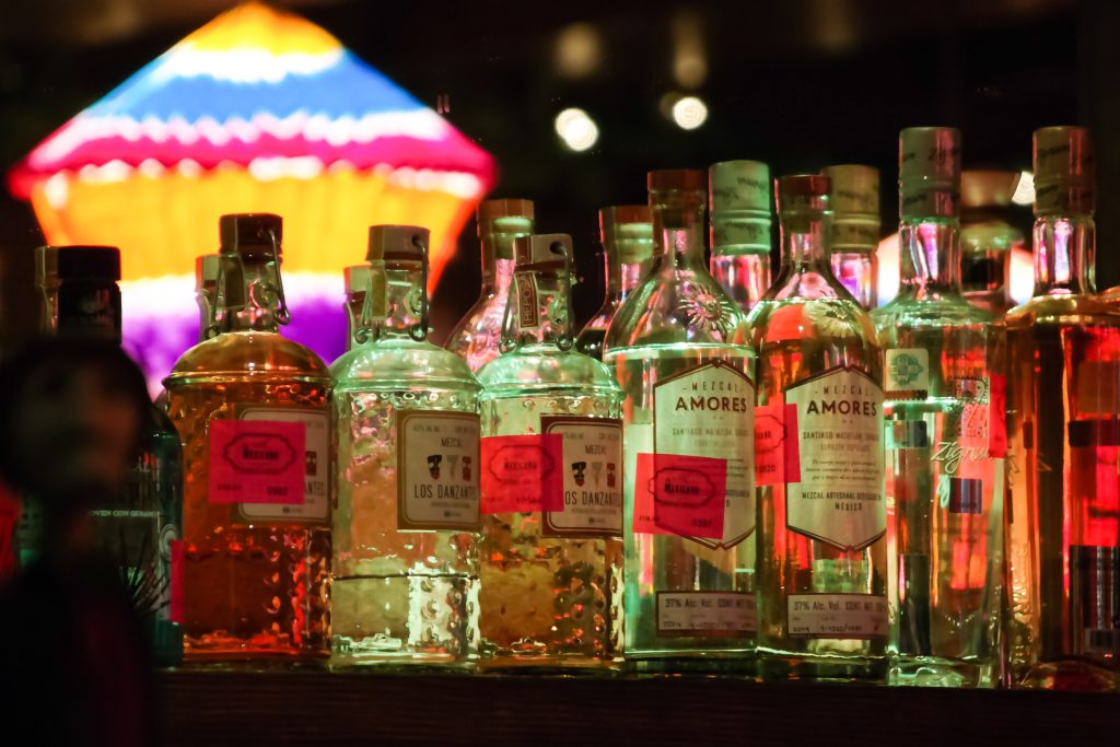 Bebidas em um bar