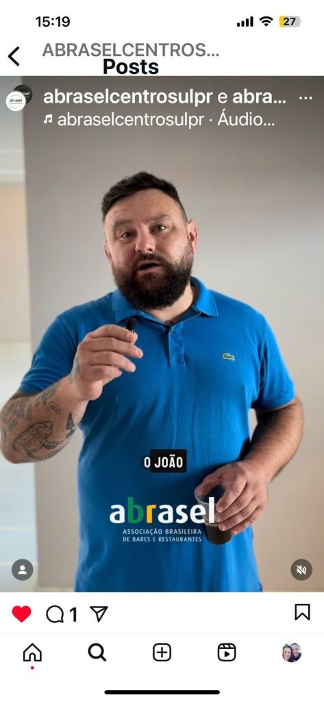 João Rogério Del Santo – Presidente da Abrasel no Centro Sul do Paraná