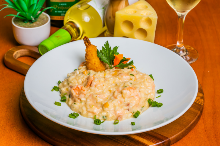 O quilo é nosso: Risoto de camarão ao creme de nata